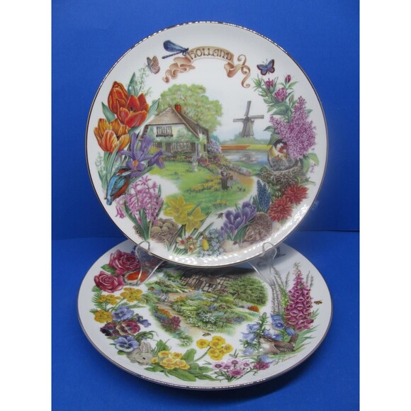 Reco English Country Garden And Dutch Country Garden 9 1/4" Plates Dot Barlowe - Picture 11 of 16
